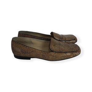 Ann Taylor Loft Leather Snake Skin Loafers
